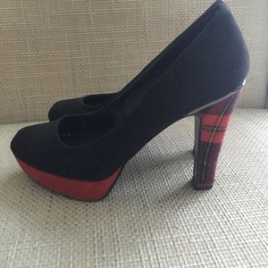 Black & Red Suede High heel Shoes